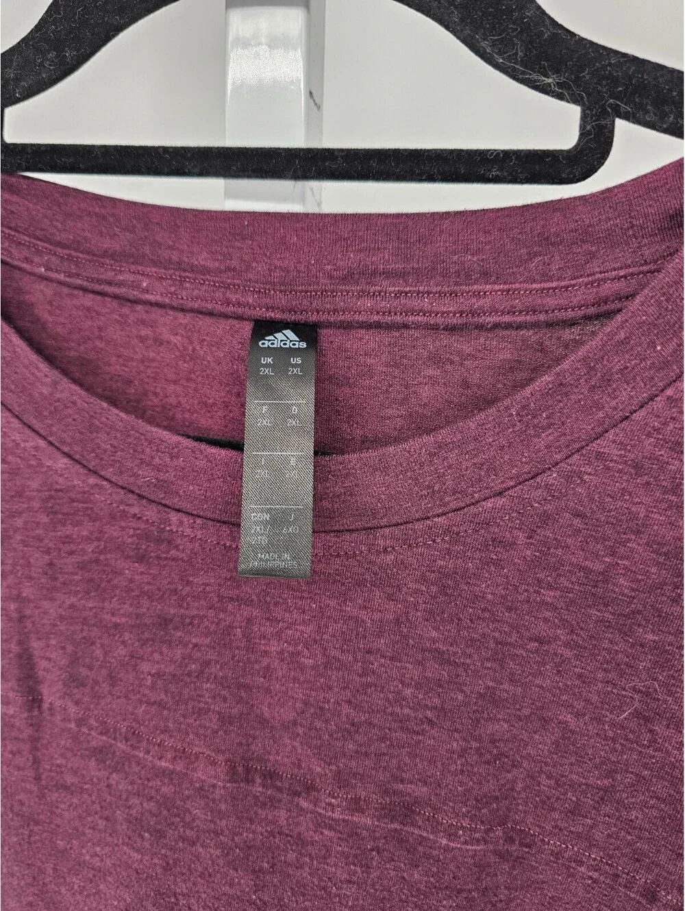 Adidas Mens Sz XXL Long Sleeve Crew Neck T Shirt Dark Purple Athletic